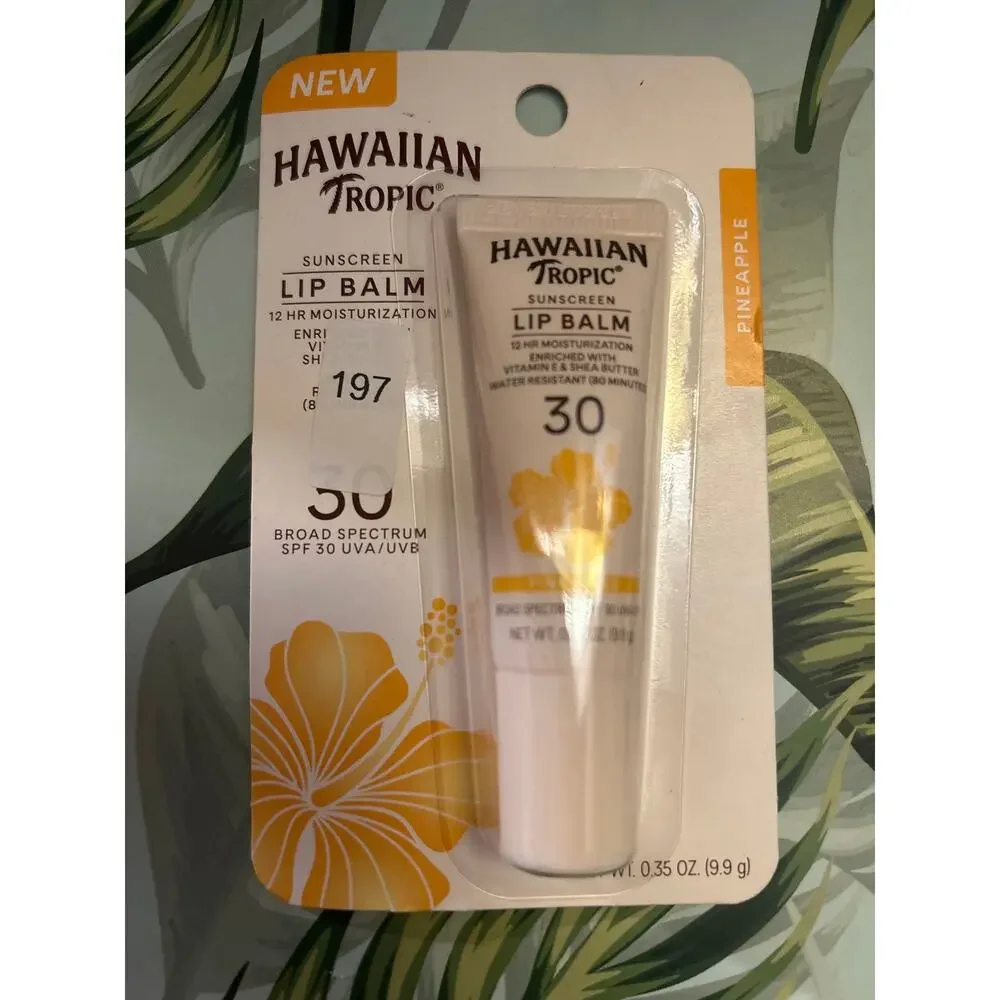 New Hawaiian Tropic Sunscreen Lip Balm 12hr Moisturization SPF 30 Pineapple 🍍